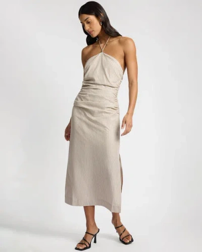 Onia Ruched Halter Dress In Neutral