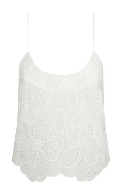 Onia Scallop Cami Top In White