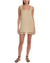 Onia Scallop Linen-blend Mini Dress