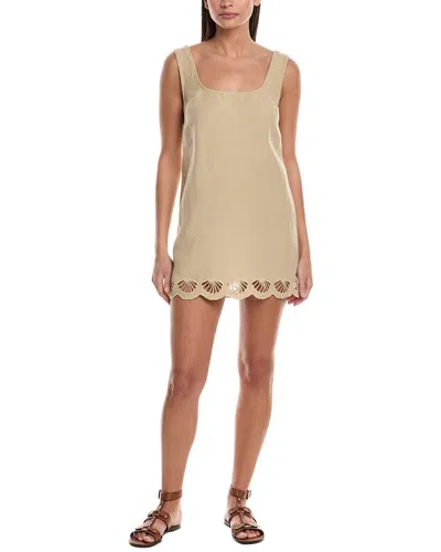 ONIA ONIA SCALLOP LINEN-BLEND MINI DRESS