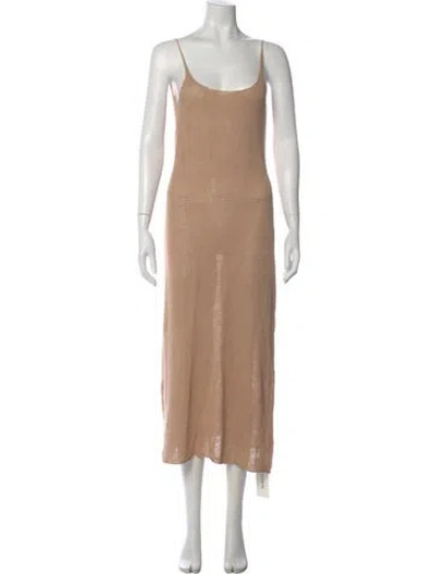 Pre-owned Onia Scoop Neck Long Dress In Neutral