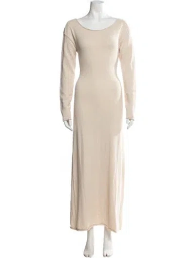 Pre-owned Onia Scoop Neck Long Dress In Neutrals