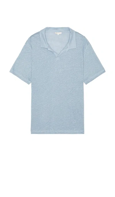 Onia Shaun Linen Polo In Blue
