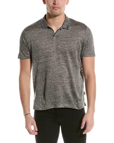 Onia Shaun Linen Polo T-shirt In Grey
