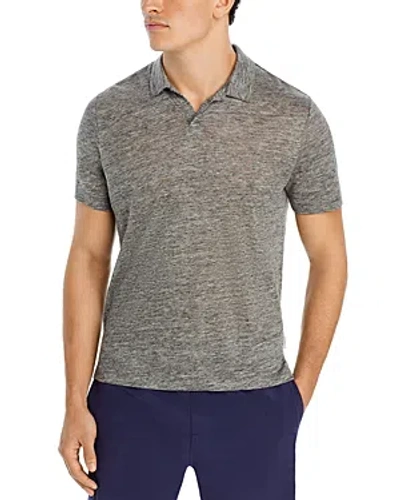Onia Shaun Linen Polo Shirt In Gray