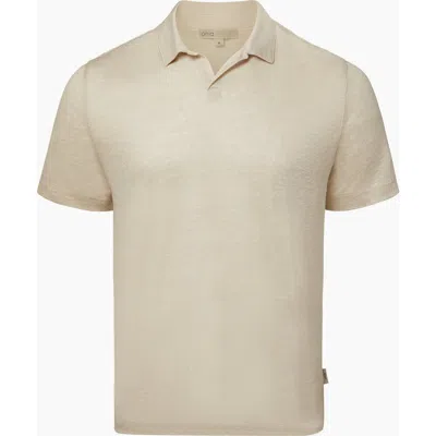 Onia Shaun Linen Polo In Deep Navy