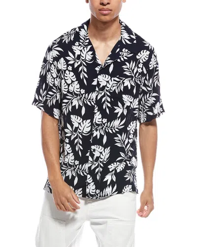 Onia Floral-print Woven Shirt In Black