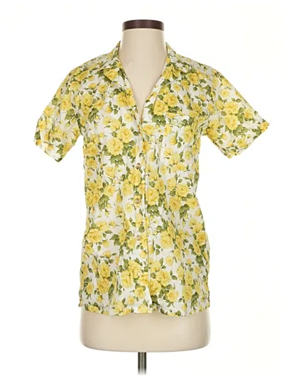 Pre-owned Onia Short Sleeve Blouse In Yellow