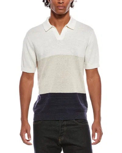 Onia Silk & Linen-blend Johnny Polo Shirt In White