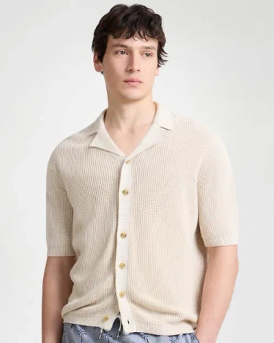 Onia Silk Linen Camp Shirt In Neutral