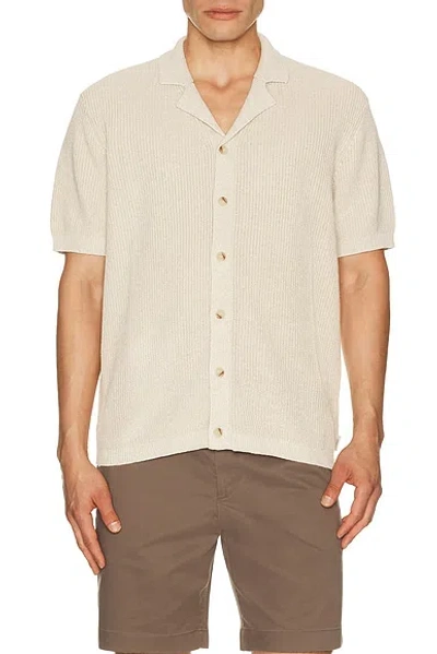 Onia Silk Linen Camp Shirt In Neutral