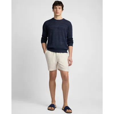 Onia Silk Linen Long Sleeve Crewneck Sweater In Blue