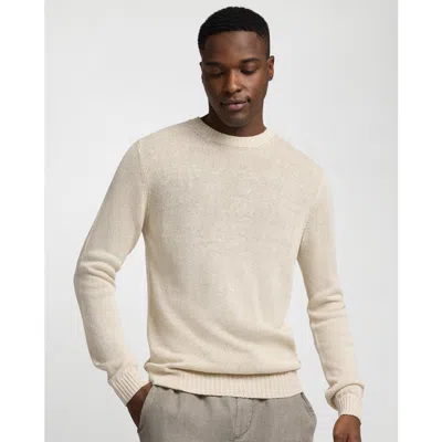Onia Silk Linen Long Sleeve Crewneck Sweater In White