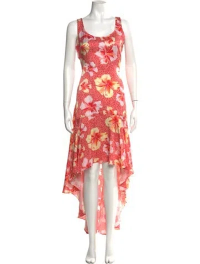 Pre-owned Onia Silk Long Dress In Red