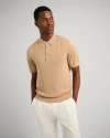 Onia Silk Ribbed Knit Polo In Multi
