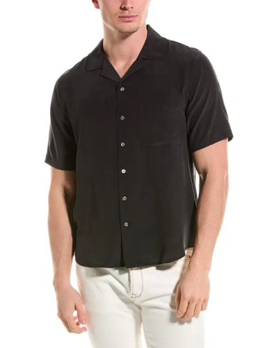 Onia Silk Vacation Shirt In Black