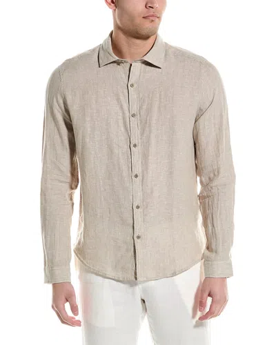 Onia Slim Fit Linen Shirt In Beige