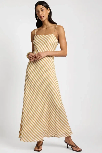 Onia Slip Dress In Ochre/off White, Women's At Urban Outfitters In Neutral
