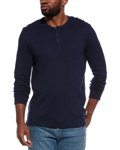 Onia Slub Henley Shirt In Blue
