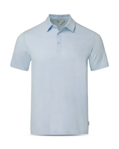 Onia Slub Short Sleeve Polo Shirt In Blue