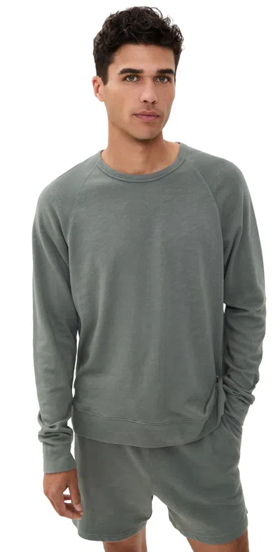 Onia Slub Terry Crewneck Sweater Agave In Gray