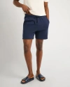 Onia Classic Pull On Linen Shorts 6 Vintage Indigo In Blue