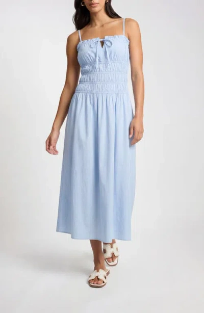Onia Smocked Midi Dress In Gray