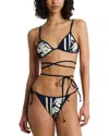 Onia Soleil Bikini Top In Deep Navy/egret