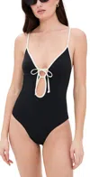 Onia Soleil One Piece Swimsuit In Black/egret, Women's At Urban Outfitters In Black/egret