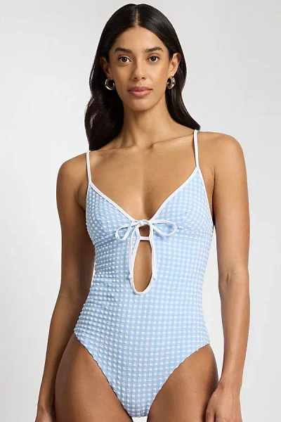 Onia Soleil One Piece Swimsuit In Sky/white, Women's At Urban Outfitters In Blue