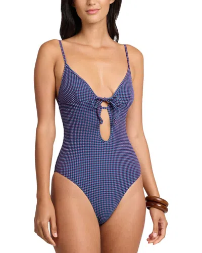 Onia Soleil Tie Front One-piece In Blue