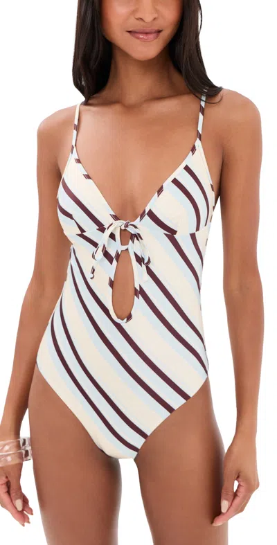 Onia Soleil One-piece Swim Suit Baby Blue Multi