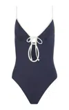 Onia Soleil Tie Front One-piece In Blue