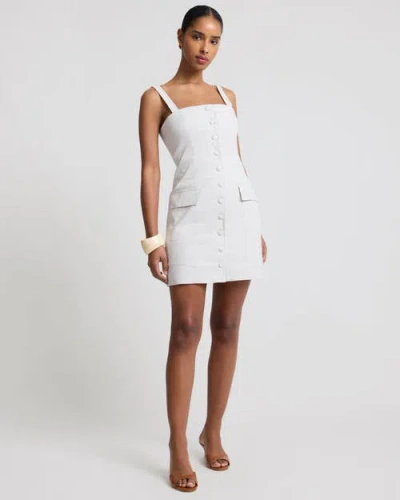 Onia Square Neck Button Down Dress In White