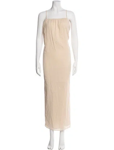 Pre-owned Onia Square Neckline Long Dress In Neutral