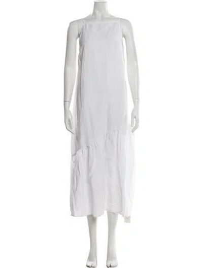 Pre-owned Onia Square Neckline Long Dress W/ Tags In White