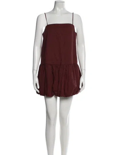 Pre-owned Onia Square Neckline Mini Dress In Burgundy