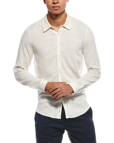 Onia Standard Linen-blend Shirt In White