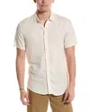 Onia Standard Linen-blend Shirt In Yellow
