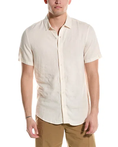 Onia Standard Linen-blend Shirt In Yellow