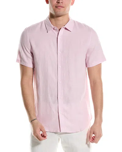 Onia Standard Linen-blend Shirt In Pink