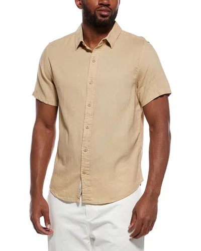 Onia Standard Linen-blend Shirt In Neutral