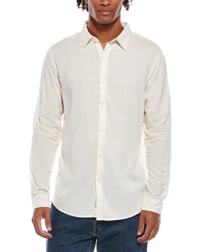 Onia Standard Linen-blend Shirt In White