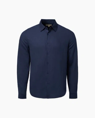 Onia Standard Long Sleeve Linen Shirt In Blue