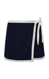 Onia Stella Swim Mini Wrap Skirt In Blue