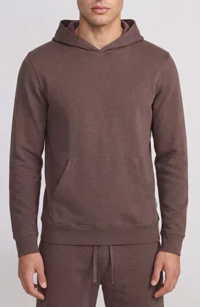 Onia Stonewashed Cotton Terry Hoodie In Brown