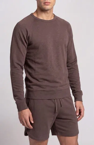Onia Stonewashed Terry Sweatshirt In Brown