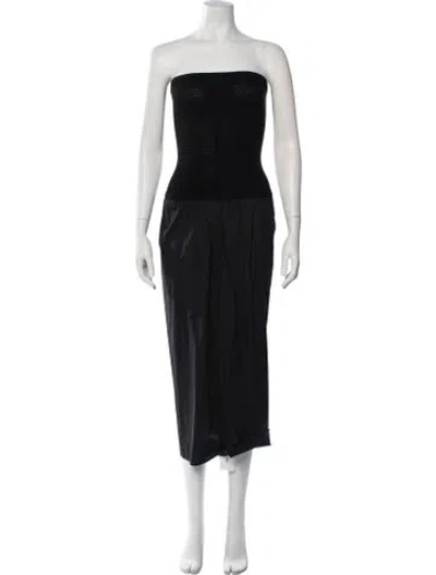 Pre-owned Onia Strapless Long Dress In Black