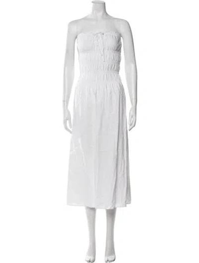 Pre-owned Onia Strapless Long Dress In White