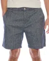 Onia Stretch Canvas Traveler Linen-blend Short In Blue